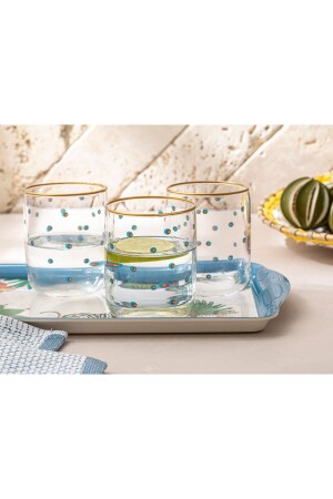 Glas 3-teiliges Softdrinkglas 270 ml Grün-Blau 10038148 - English Home