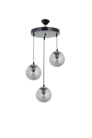 Glass 3-Piece Black Chrome Chandelier GLASS 3-Piece BLACK CHROME - OSC HOME