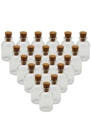 Glass Bottle 25 Cc with Cork Stopper 10 Pieces - Sgshobby