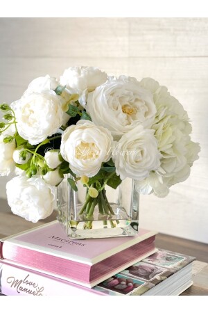 Glass Flat Table Top Square Vase - Square Flower Pot 10x10 Cm - P H Panayır Home