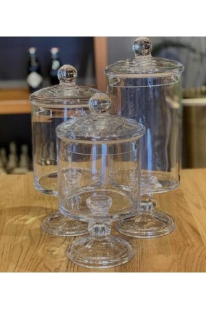Glass Footed 3-Piece Dragee Dispenser 9989998838392 - Genel Markalar