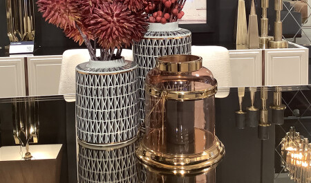 Glass Gold Candlestick - 20269 - Cadde Yıldız