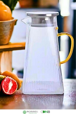 Glass Jug Cornered Striped SA6857 SA6857RP - Rossel Premium