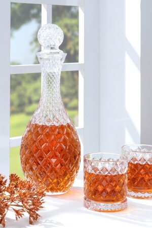 Glass Lid Bottle Jug 2 Glass Set WATER. ISP. 050 - Glamis