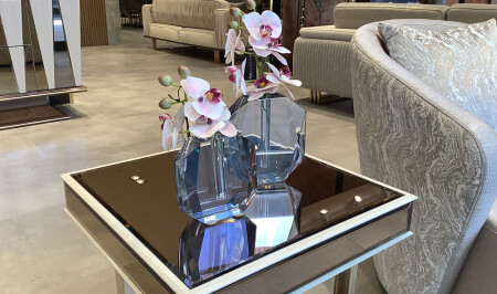 Glass Object with Double Flowers - 20339 - Cadde Yıldız