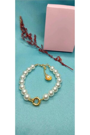Glass pearl bracelet with sailor's lock - sailor bracelet - pearl bracelet with gold insert - Uno Di Famiglia