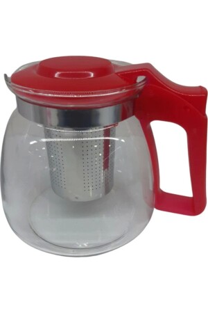 Glass Teapot 900 Ml with Red Lid HBCV00001K9CC9 - Pak Home