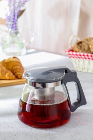 Glass Teapot with Gray Strainer 1100 Ml - Homeniva