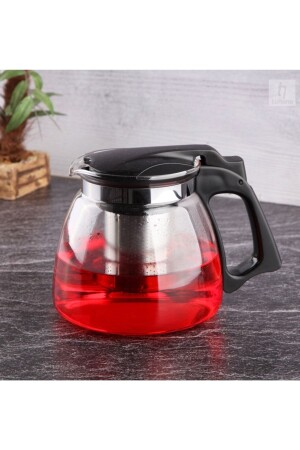 Glass Teapot with Strainer 900 Ml Black - Lagabya