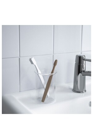 Glass Toothbrush Holder Height: 11 cm Ikea Transparent Glass Brush Holder for Bathroom TZPZ233 - IKEA
