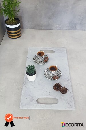 Glass Tray | Stone Appearance | - Decorita