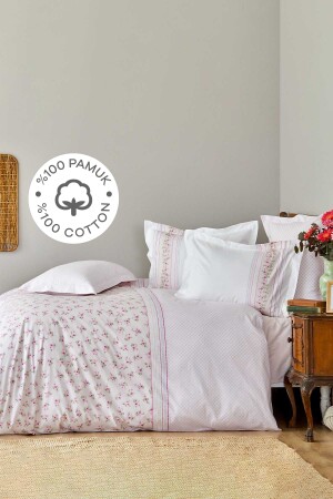 Glen Pink 100% Cotton Single Duvet Cover Set 200. 18. 01. 0284 - Karaca Home