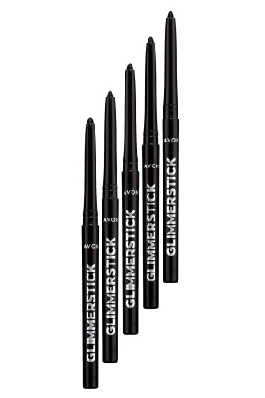 Glimmersticks Asansörlü Açılıp Kapanabilen Göz Kalemi Blackest Black Beşli Set - Avon
