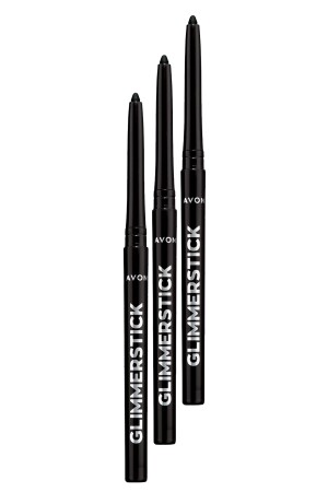Glimmersticks Asansörlü Açılıp Kapanabilen Göz Kalemi Blackest Black Üçlü Set - Avon