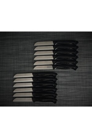 Glitter Black Fruit Knife 12 Pcs - Solingen