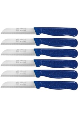 Glitter Dark Blue Fruit and Vegetable Knife Serrated 6 Pieces HAND. 003. 057 - Solingen