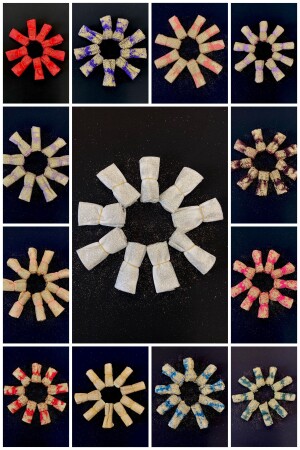 Glitter Mixed Color Halay Handkerchief - Bridal Halay Handkerchief - 10 Pieces - Zeymerade