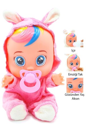 (منز) - الأزرق الأبيض والأرجواني البكاء والتحدث دمية اللحم - Global Toys