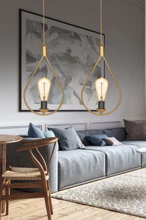 Globe 2 Pieces Pendant Chandelier Antiqued - Bedroom - Kitchen - Hall - Living Room - Children's Room Glob-E - VEDA AVİZE