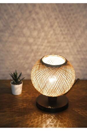 Globe Jute String Black Base Lampshade Closely Woven A Quality Headboard AYD-3590 - HOMİNG