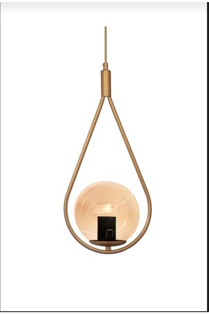 Globe Single Antique Pendant Lamp Chandelier with Genuine Honey Glass Modern Pendant Lamp Bedroom Kitchen Living Room TYC00486019724 - VEDA AVİZE