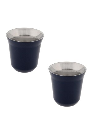 Glory 7 Double Wall Lacivert 2'li Termo Çelik Fincan 80 ml 500.01.21.0374 - Jumbo