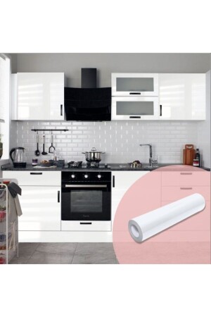 Glossy White Foil Adhesive Kitchen Cabinet Covering Foil 50cm X 2 Meters - Renklendir Hayatını