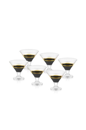 Glow Ice Cream Bowl Black Gold Set of 6 GLW0005 - The Mia