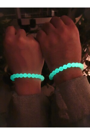 Glow in the Dark Phosphorescent Cat's Eye Lover Friendship Bracelet 2 Pieces - Sewor