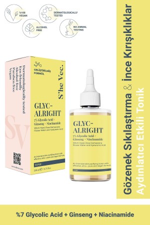 GLYC- ALRIGHT - Pore Tightening Anti-Blemish Tonic for All Skin (200 ml) - She Vec