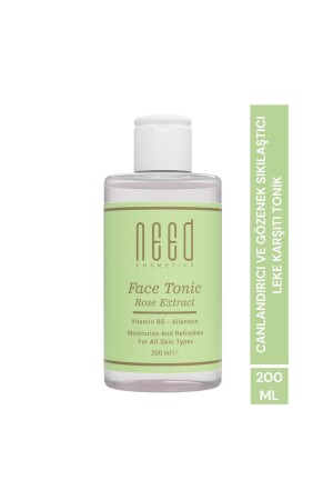 Glycerin, Vitamin B5, Anti-Acne and Blackhead, Pore Firming Tonic with Rose Oil Extract 200 ML 50 - NEED COSMETİCS