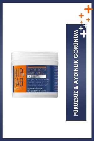 Glycolic Fix Extreme 60 Pieces Smooth Bright Appearance Night Pad 5060236974686 - NIP+FAB