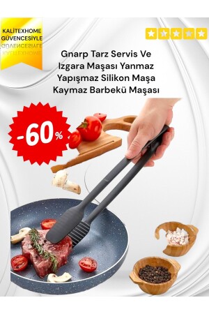Gnarp Style Serving and Grilling Tongs Fireproof Non-Stick Silicone Tongs Non-Slip Barbecue Tongs - Kalitexhome