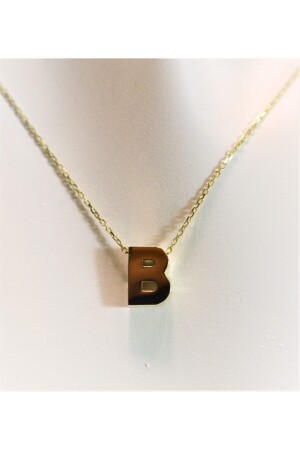 Gold 3D Letter B And Chain 2882 - Güler Kuyumculuk
