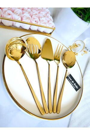 Gold 5 Piece Dali Luxury Serving Set TR4500 - CASA DE BELLA