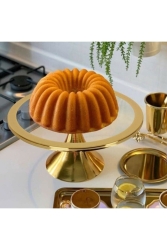 Gold Ayaklı Yuvarlak Pasta Standı myl-pasta - MyLoya