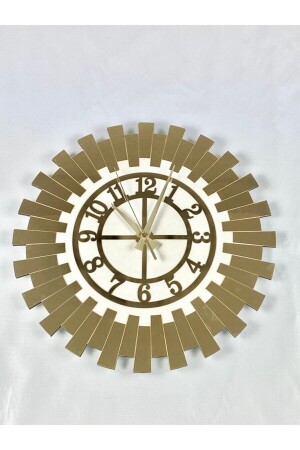 Gold Aynalı Pleksi Ayçiçeği Model Dekoratif Duvar Saati 40x40 cm Beşyıldız00000014 - BEŞYILDIZ STORE