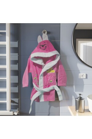Gold Bamboo Hooded 100% Cotton Velvet Children's Bathrobe for Girls - Boys - Doteks Tekstil
