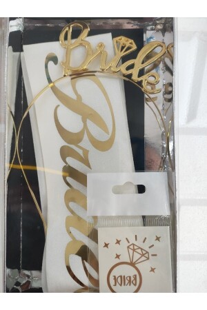 Gold Bride Crown-sash-tattoo Set Bride To Be - Waliant Trade