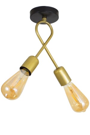 Gold Çapraz Fiyonk Model Avize 2'li LMBDR0085GOLD - Lambadar