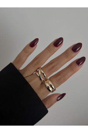 Gold Color Cross Helix Adjustable Ring (piece) - Lavian Accessories