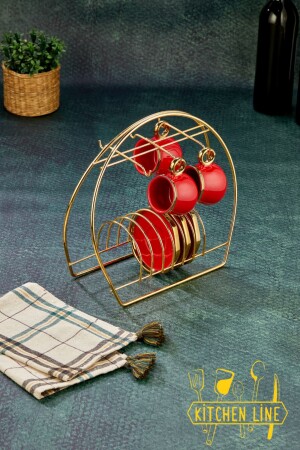 Gold Color Cup Holder Gold Cup Stand 6-Piece Presentation gold cup stand - B.A.Y.NUVOLA