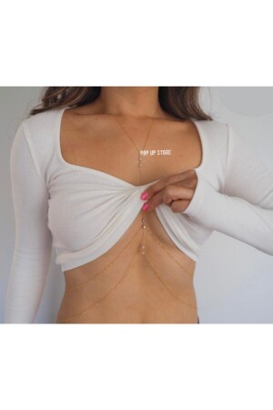 Gold Crystal Stone Body Accessory POP1217 - pop up store