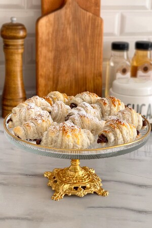 Gold Detailed Standing Serving Holder & Fruit Cookie Cake Dessert Presentation - May Home