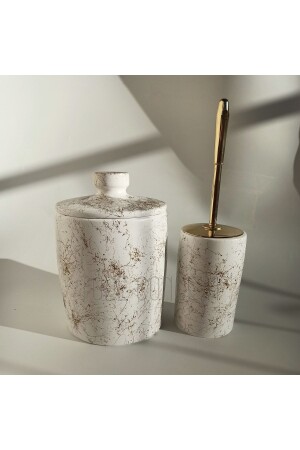 Gold & Dore Bathroom Set & Bathroom Trash Can And Bathroom Toilet Brush - Ture Concept