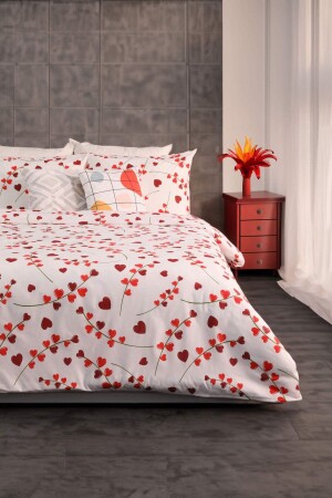 Gold Double Duvet Cover Set - Red F857 - FAVORA