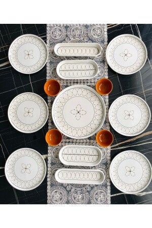 Gold Elips 15 Piece Breakfast Set for 6 People Goldelips15 - VENÜS HOME DECORATION