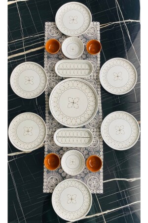 Gold Elips 15 Piece Breakfast Set for 6 People Goldelips6-15 - VENÜS HOME DECORATION