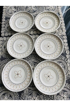 Gold Ellipse Model 6-Piece Tea Plate - Venüs Home Decoration