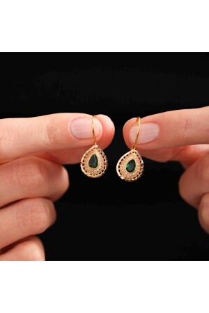 Gold Emerald Earrings - Sembol Gold